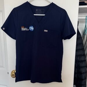 FIGS Navy Blue Scrub Top